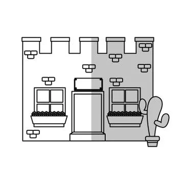 Isolated mexican building design Ilustración de archivo