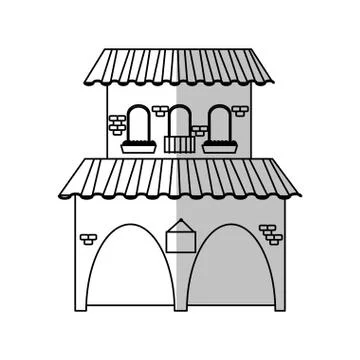 Isolated mexican building design Ilustración de archivo