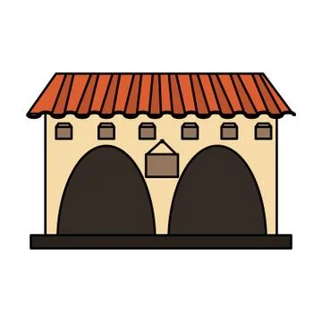 Isolated mexican building design Ilustración de archivo