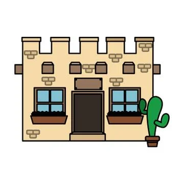 Isolated mexican building design Ilustración de archivo