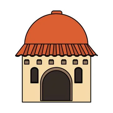 Isolated mexican building design Ilustración de archivo