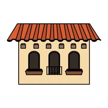 Isolated mexican building design Ilustración de archivo