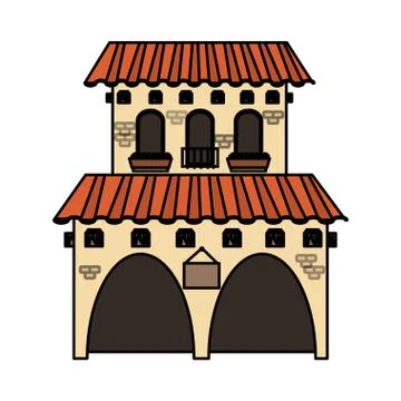 Isolated mexican building design Ilustración de archivo