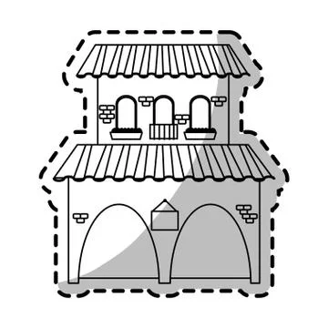 Isolated mexican building design Ilustración de archivo