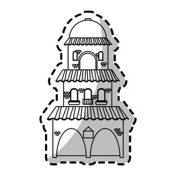 Isolated mexican building design Ilustración de archivo