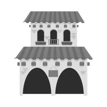 Isolated mexican building design Ilustración de archivo