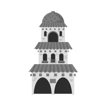 Isolated mexican building design Ilustración de archivo