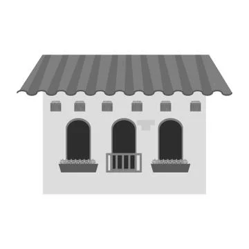 Isolated mexican building design Ilustración de archivo