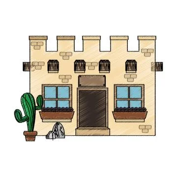 Isolated mexican building design Ilustración de archivo