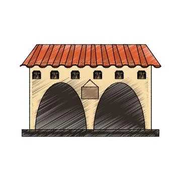 Isolated mexican building design Ilustración de archivo