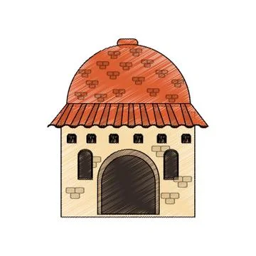 Isolated mexican building design Ilustración de archivo