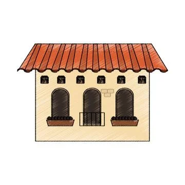 Isolated mexican building design Ilustración de archivo