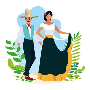 Isolated mexican couple vector design Ilustração Stock