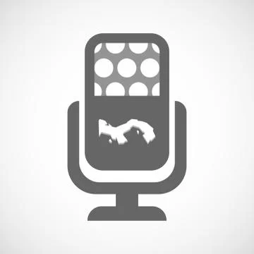 Isolated mic icon with  the Panama map Illustrazione stock