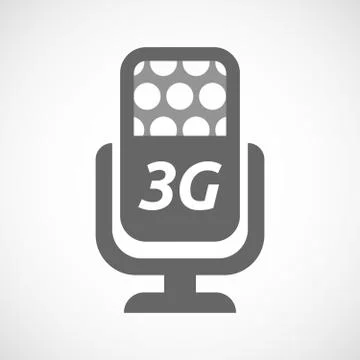 Isolated mic with    the text 3G Stock Illustration
