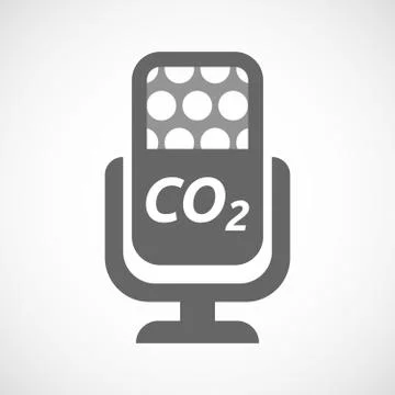 Isolated mic with    the text CO2 Stock Illustration