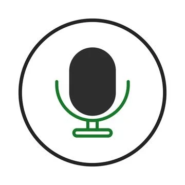 Isolated microphone emblem symbolizing audio recording broadcasting and com.. Stock Illustration