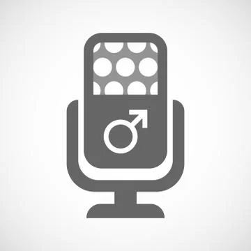 Isolated microphone icon with a male sign Stock Illustration