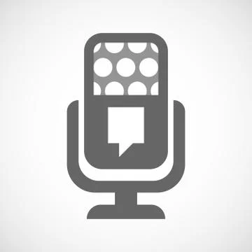Isolated microphone icon with a tooltip Illustrazione stock