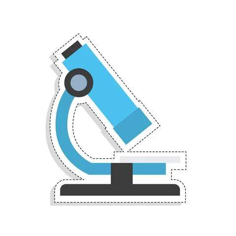 Isolated microscope tool sticker 스톡 일러스트