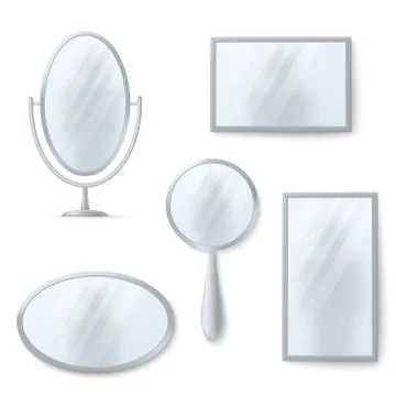 Isolated mirrors with reflexion vector set Stock Illustration