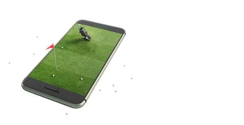 Isolated mobile phone screen golf game concept Stock Illustration