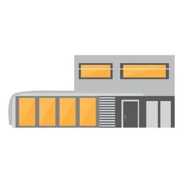 Isolated modern house building Ilustración de archivo