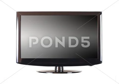 Isolated modern panel television Stock Photos