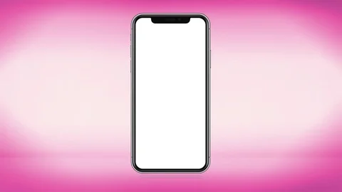 Isolated Modern Smartphone, Full Screen Face ID Display, Facial Recognition Stock Footage 83726342