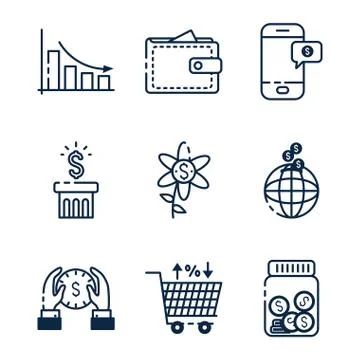 Isolated money icon set vector design Stock Illustration