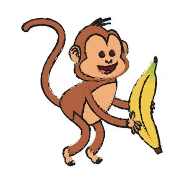 Isolated monkey cartoon design Stock Illustration