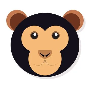 Isolated monkey face Stock Illustration