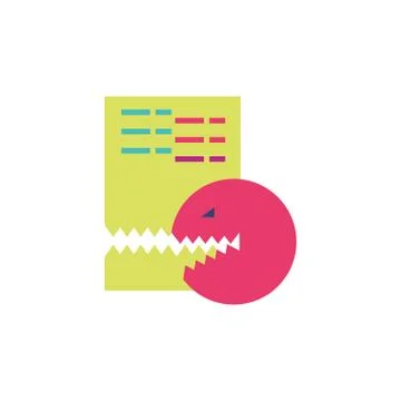 Isolated monster eating website code vector design 스톡 일러스트