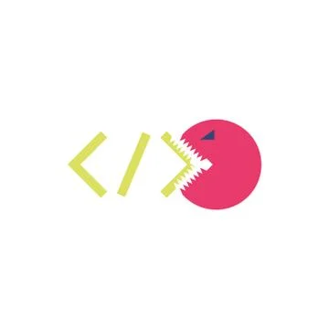 Isolated monster eating website code vector design イラスト素材