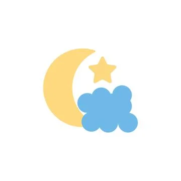 Isolated moon star and cloud vector design Ilustração Stock