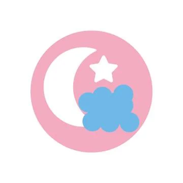 Isolated moon star and cloud vector design Ilustração Stock