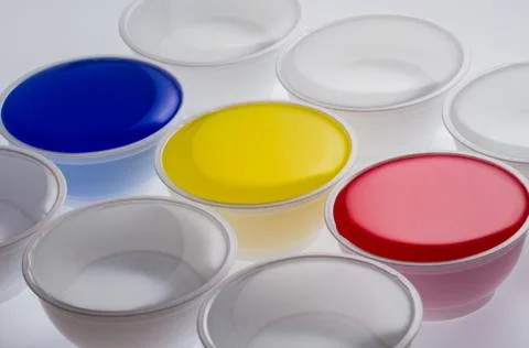 Isolated multi color in cups Stock Photos