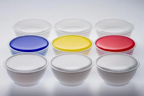 Isolated multi color in cups Stock Photos