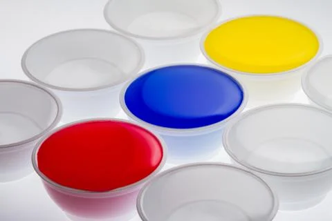 Isolated multi color in cups Stock Photos