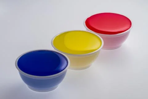Isolated multi color in cups Stock Photos