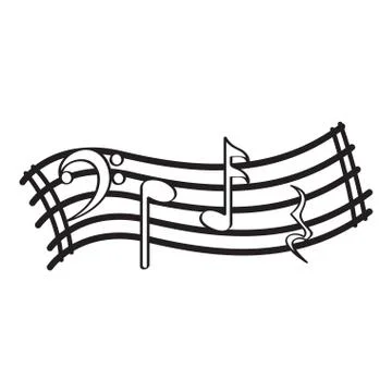 Isolated music pentagram Illustrazione stock
