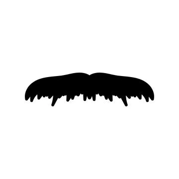 Isolated mustache. Vector cartoon illustrations. Flat design Stock Illustration