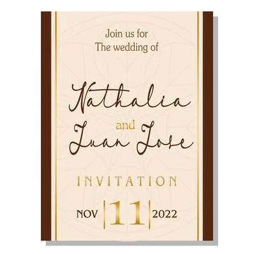 Isolated names cursive wedding invitation vector illustration Stock Illustration