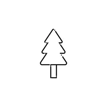 Isolated natural pine tree line design Stock Illustration