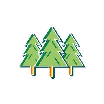 Isolated natural pine trees design Illustrazione stock