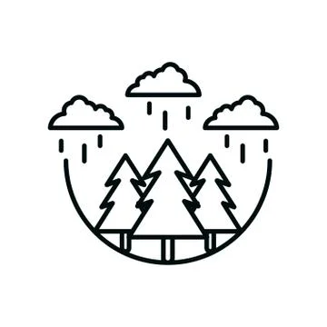 Isolated natural pine trees design Illustrazione stock