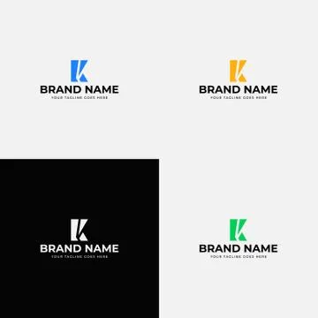 Isolated negative space Initial letter k logo design vector template. K lette Stock Illustration