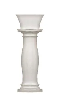 Isolated Neoclassical Style White Column Stock Illustration