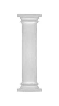 Isolated Neoclassical Style White Column Stock Illustration