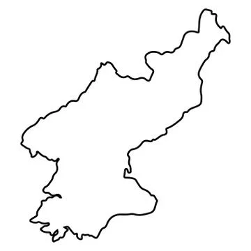 Isolated North Korean map Stock Illustration